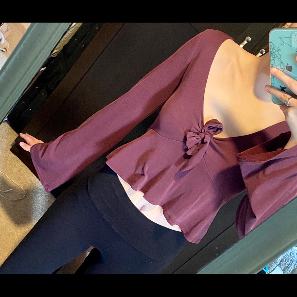 Flowly Long sleeve crop top burgundy AEROPOSTAL